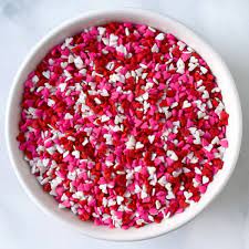 Mini Hearts Red White Pink Sprinkles Confettis