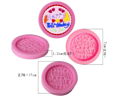 Silicon Mini Happy Birthday Floral Fondant Mold