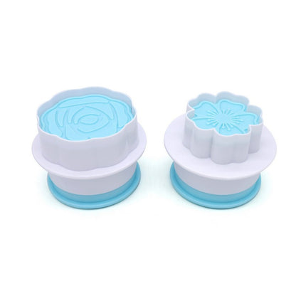 HEART FLOWER & ROSE PLUNGER CUTTER SET 2 PIECES