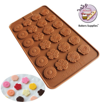 SILICON CHOCOLATE MOLD FLOWER STAMPS