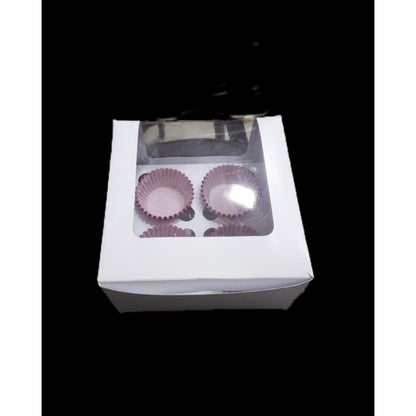 FOUR SERVING CUPCAKE BOX 4" Hight