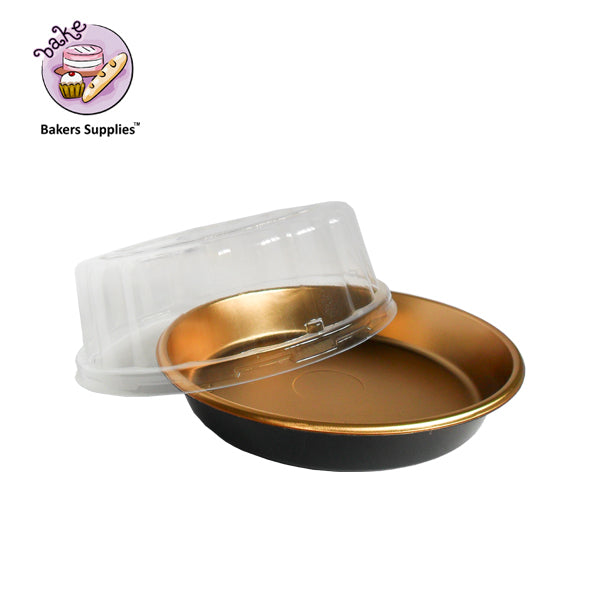 Golden Base Disposable Cake Clear Container