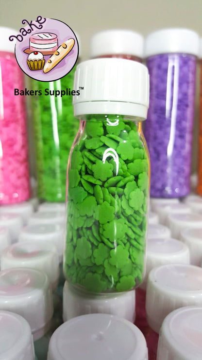 4mm Solid Green Flower Sprinkle Confetti