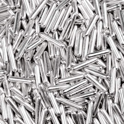 Metallic Silver Rods Sprinkle Confetti