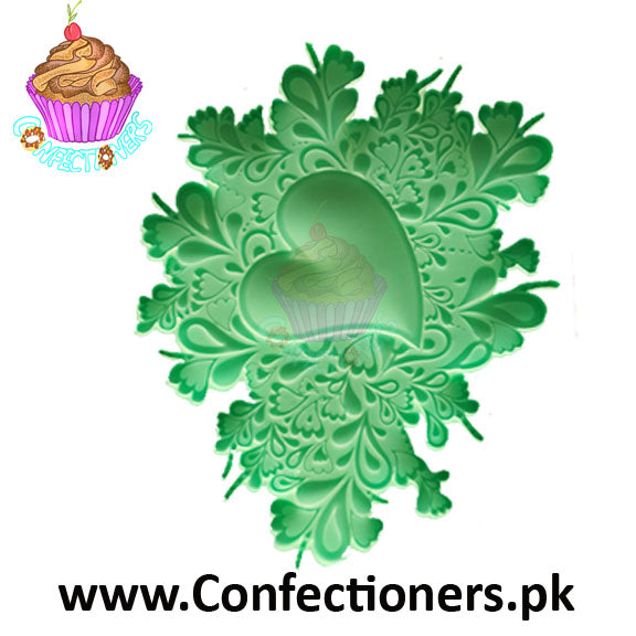 Silicon Heart Lace Fondant Mold