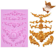 Damask Scroll Flourish Fondant Mold 4.9" x 3.3"