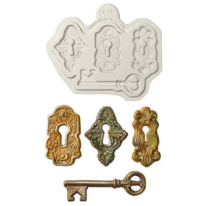 Silicon Locks And Keys Fondant Mold