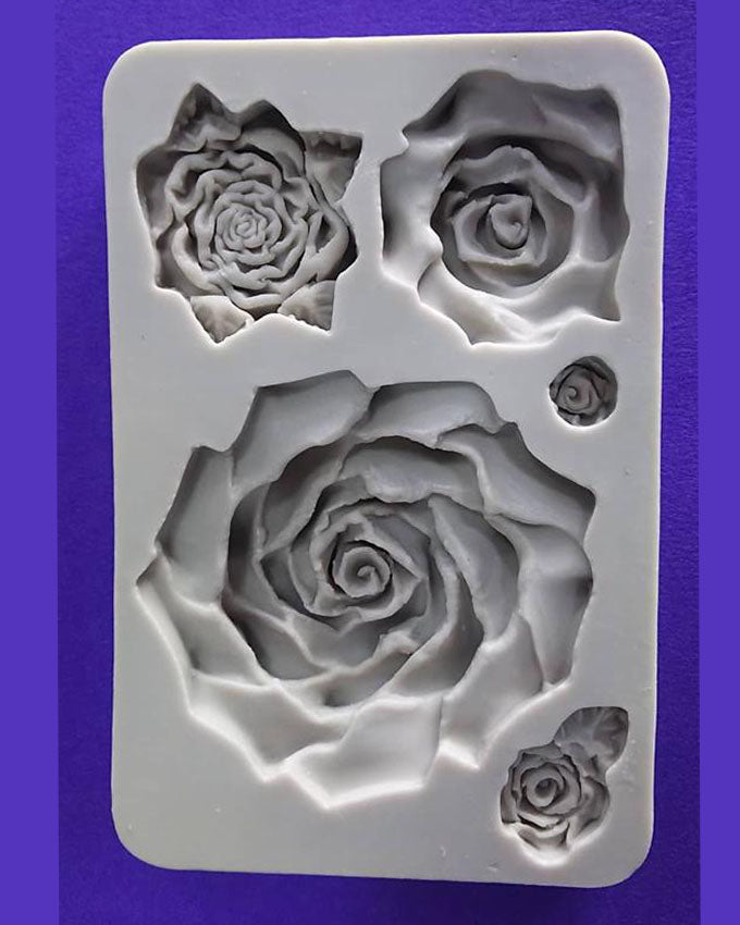 Silicon Giant Multi Rose Fondant Mold Size 13x8cm