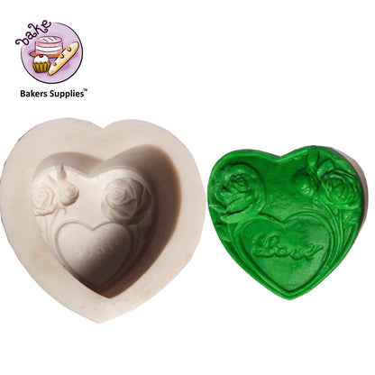 SILICON HEART LOVE SOAP FONDANT MOLD