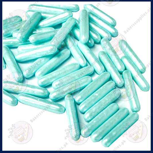 Metallic Blue Rods Sprinkle Confetti