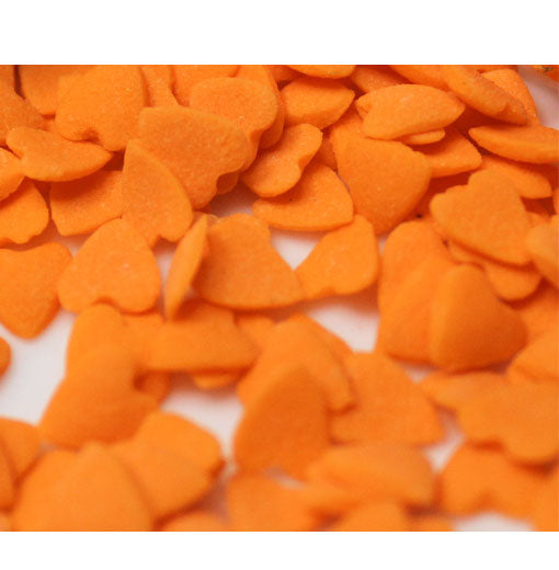 7mm Orange Hearts Sprinkle Confetti