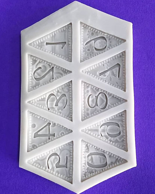 Silicon Number Party Banner Fondant Mold Size 14×8 cm