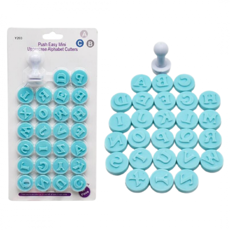 Push Easy Mini Uppercase Alphabet Cutter Set – Bakers Supplies