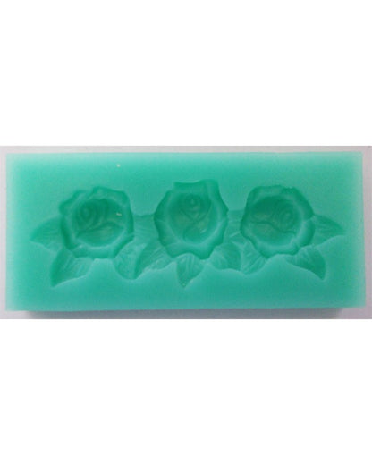 Silicon Green 3 Cavity Rose Leaf Fondant Mold