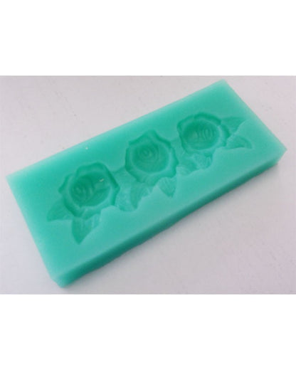 Silicon Green 3 Cavity Rose Leaf Fondant Mold