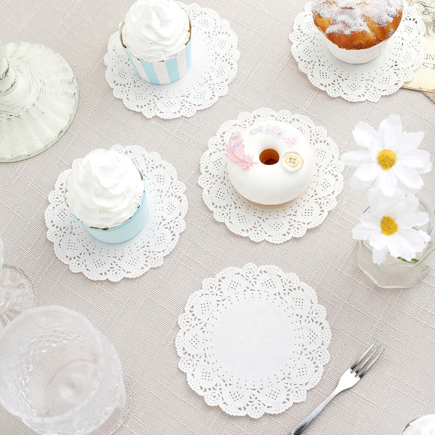 Grade Doilies Paper Round White 250pcs