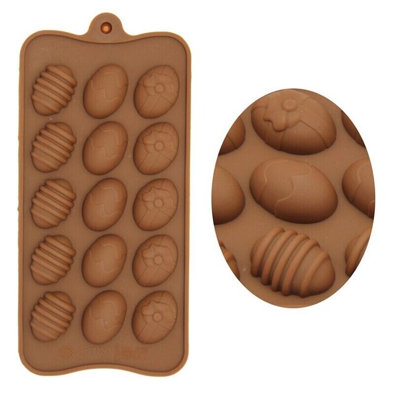 15 Cavity Easter Eggs Silicon Chocolate Mold 1"