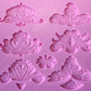 Baroque Lace Designs 9 Cav Fondant Silicone Mold