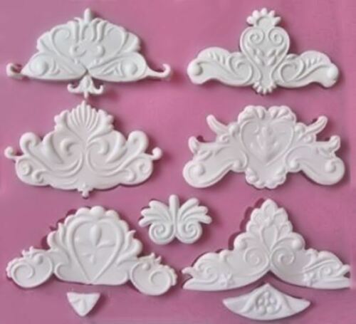 Baroque Lace Designs 9 Cav Fondant Silicone Mold