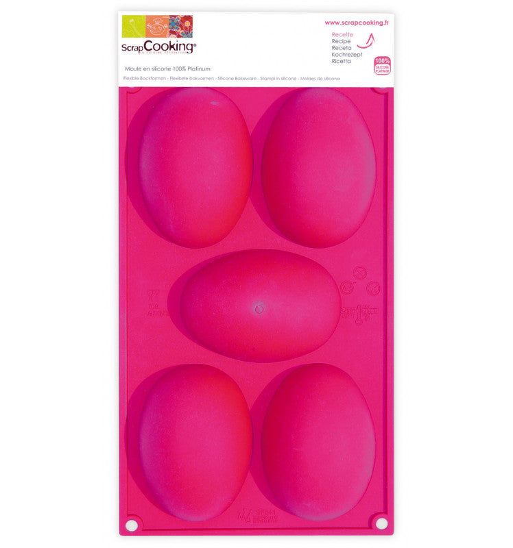 5 Cavity Easter Eggs Silicone Mold size 11.6" x 6.9"