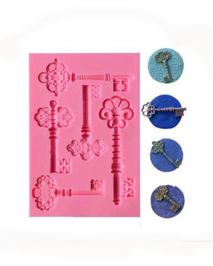 SILICON ROYAL KEY FONDANT MOLD