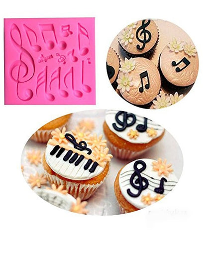 SILICON MUSIC NOTES FONDANT MOLD