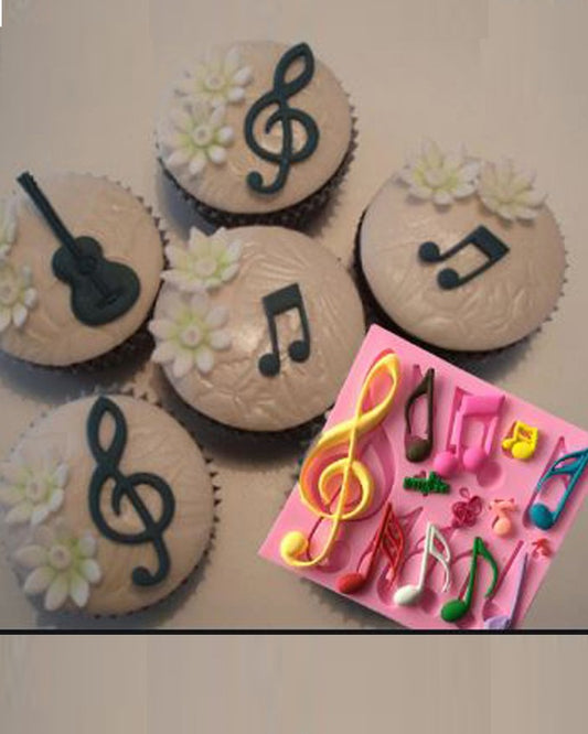 SILICON MUSIC NOTES FONDANT MOLD