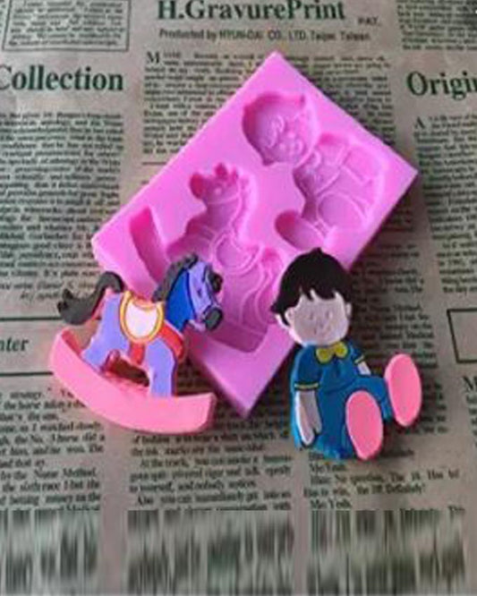 SILICON BABY HORSE CRADLE FONDANT MOLD