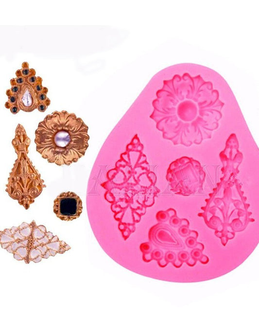 SILICON VINTAGE JEWELRY FONDANT MOLD