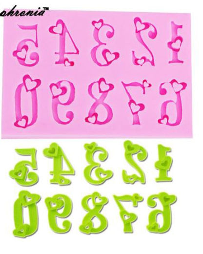 SILICON FUNKY NUMBER FONDANT MOLD
