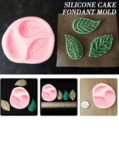SILICON TRIPLE LEAF FONDANT MOLD