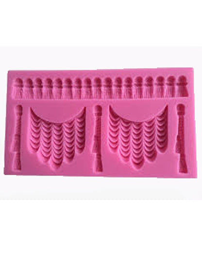 SILICON LARGE CURTAIN RUFFLE FONDANT MOLD