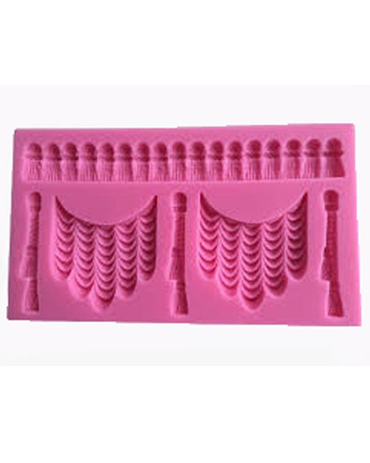 SILICON LARGE CURTAIN RUFFLE FONDANT MOLD