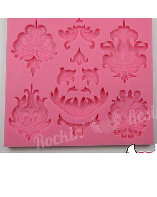 SILICON BEST DAMASK FONDANT MOLD