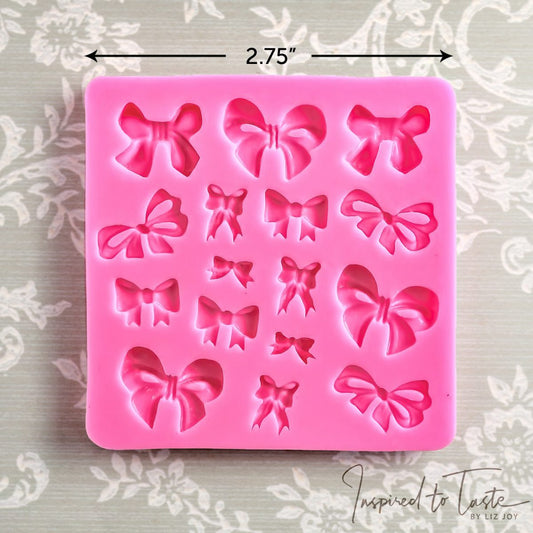 NEW SILICON SQUARE MULTI BOW FONDANT MOLD