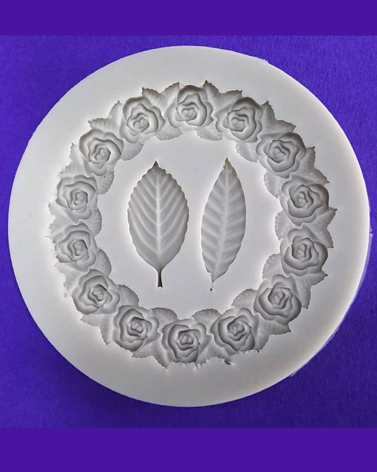 Silicon Rose Necklace Leaf Fondant Mold Size 8.5 cm