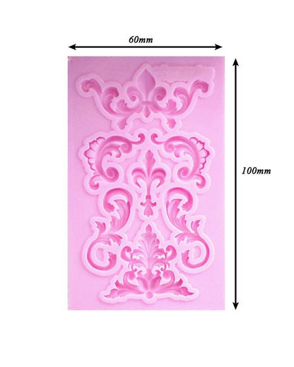 Ornate Leaf Frame Mold Victorian Scrollwork Flourish Silicone Fondant Mold