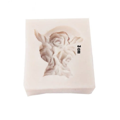 SILICON MINI 3 ROSE BOUQUET FONDANT MOLD