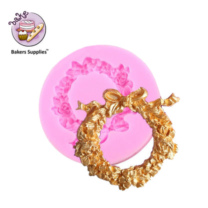 SILICON ROUND FRAME FLORAL FONDANT MOLD