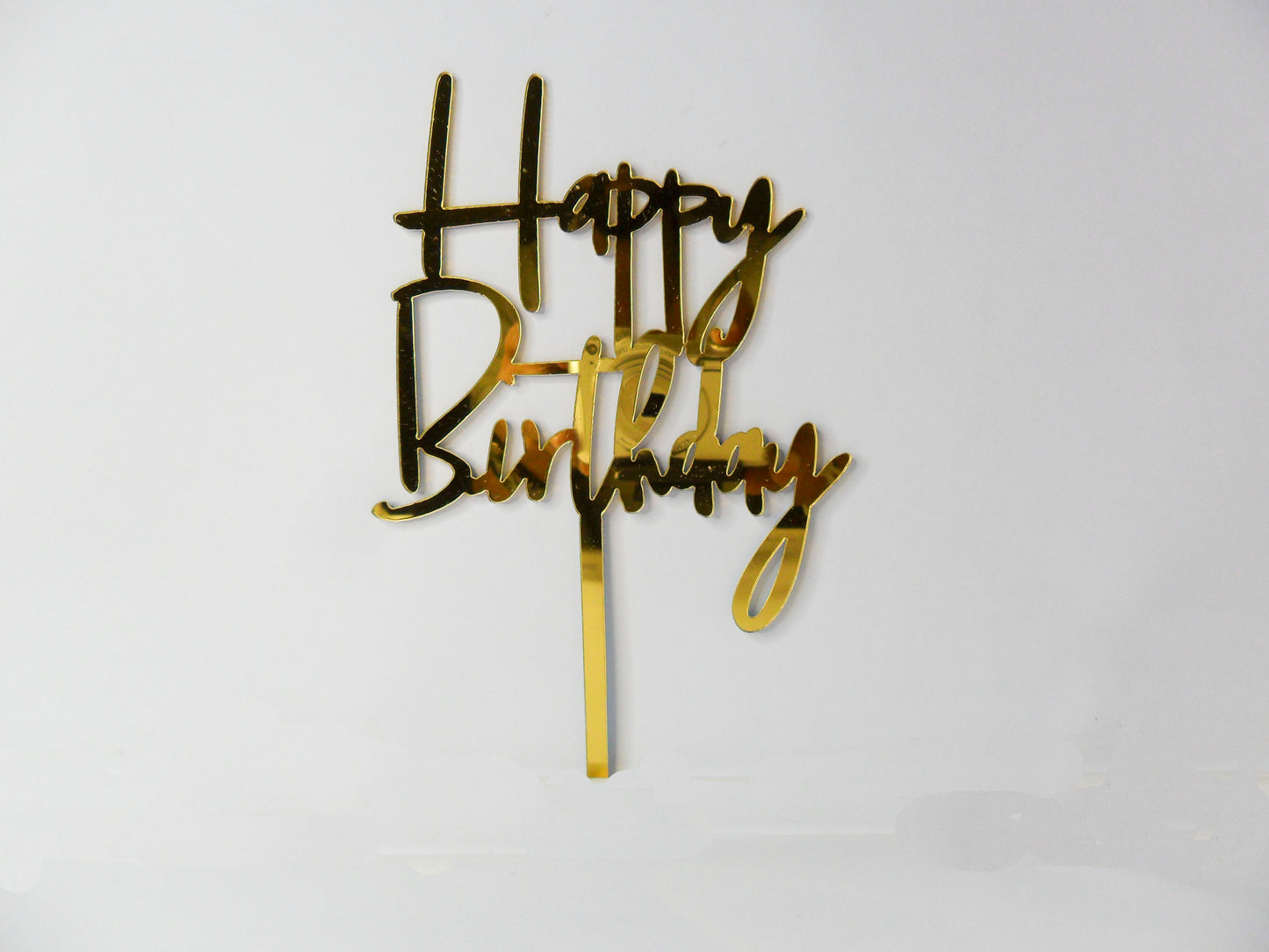 Express Golden Happy Birthday Cake Topper