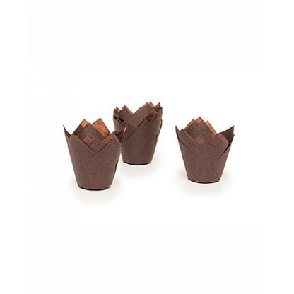 SOLID BROWN TULIP LINER 200PCS PACK 16x16x5 Cm