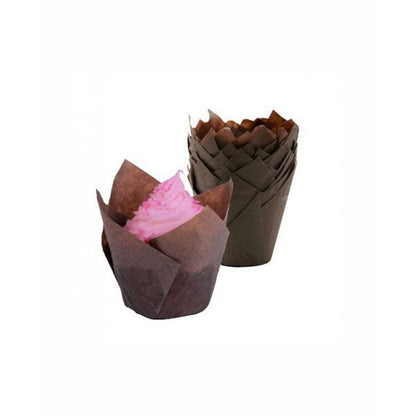 SOLID BROWN TULIP LINER 200PCS PACK 16x16x5 Cm