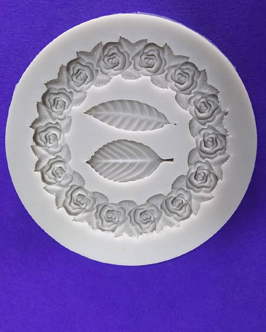 Silicon Rose Necklace Leaf Fondant Mold Size 8.5 cm