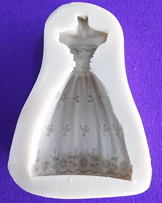 Silicon Wedding Dress Fondant Mold Size 7x4cm